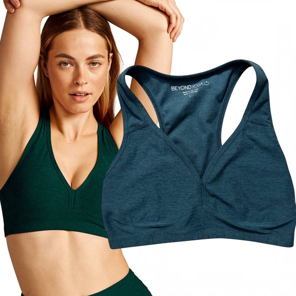 Beyond Yoga Lift Your Spirits Bra Spacedye Darkest Night Large